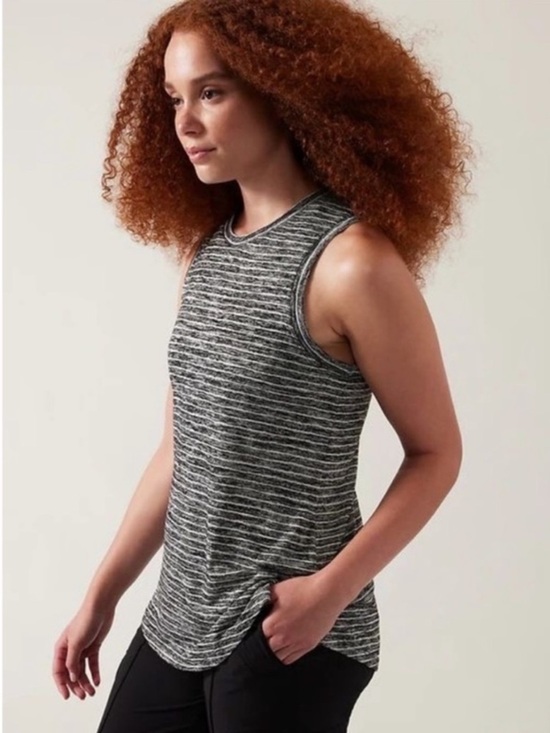 Athleta Tops - Athleta Breezy Heather Tank Gray Striped Sleeveless Tank Top sz XS Athleisure
